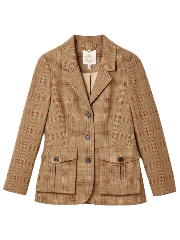 Joules Women's Foxley Tweed Suit Blazer - Check Image 1