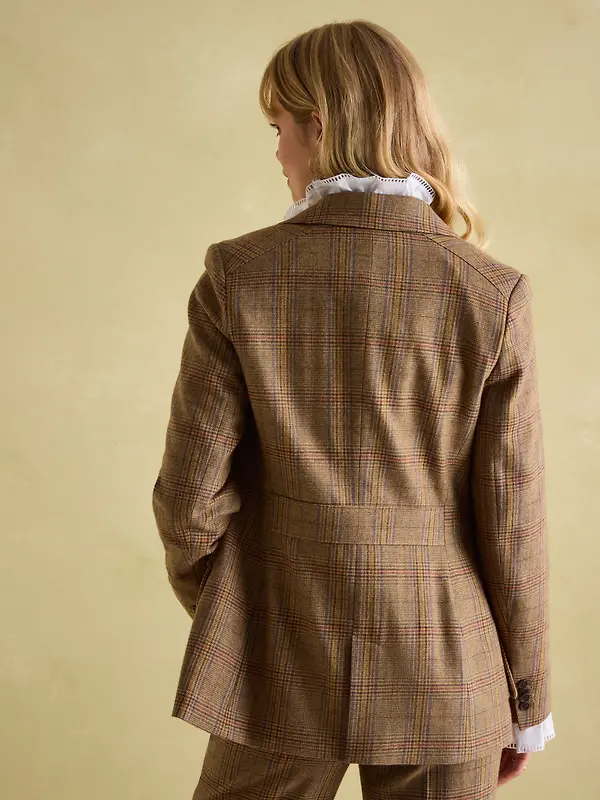 Joules Women's Foxley Tweed Suit Blazer - Check Image 4