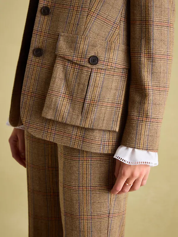 Joules Women's Foxley Tweed Suit Blazer - Check Image 5