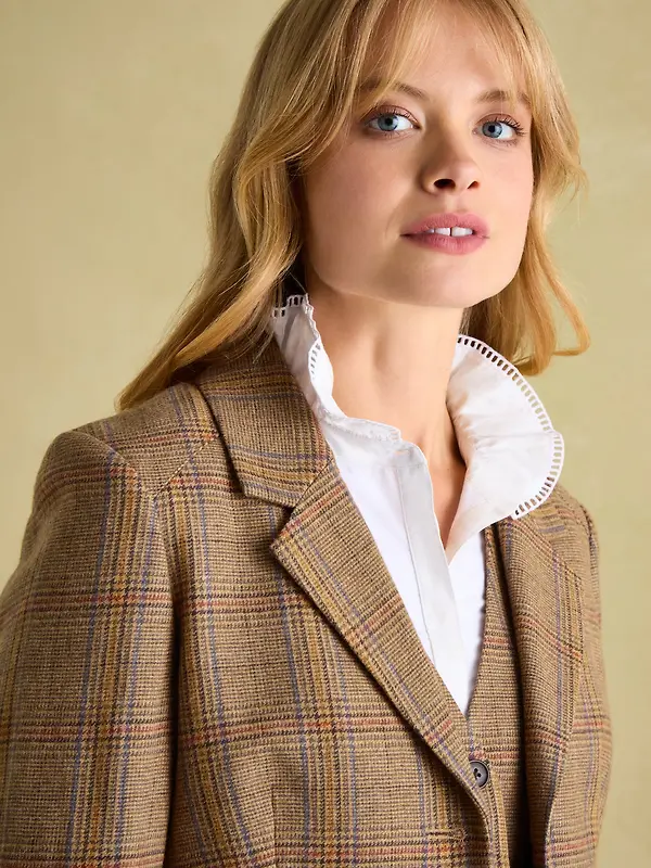 Joules Women's Foxley Tweed Suit Blazer - Check Image 6