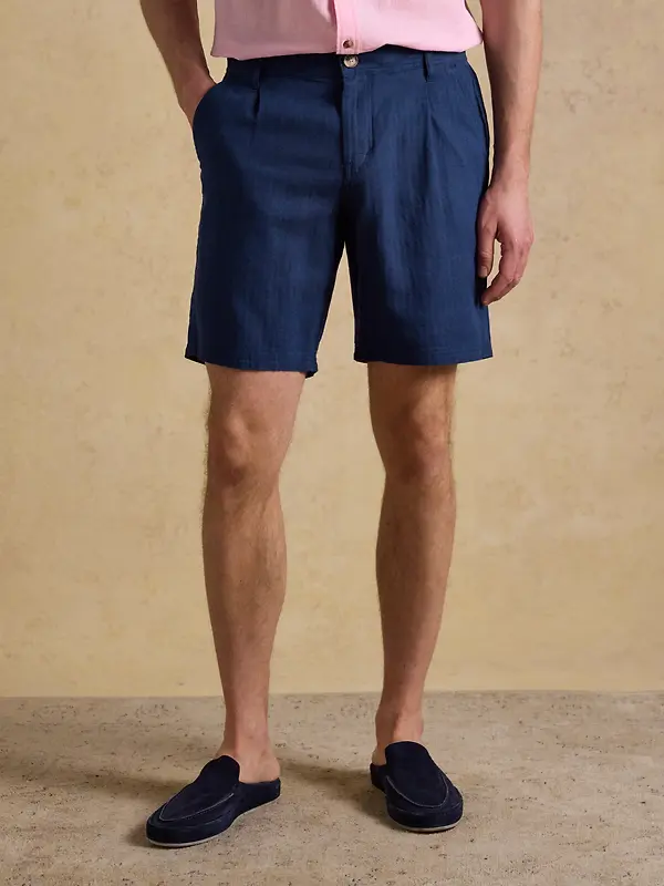 Joules Men's Linen Blend Shorts - Dark Blue Image 2