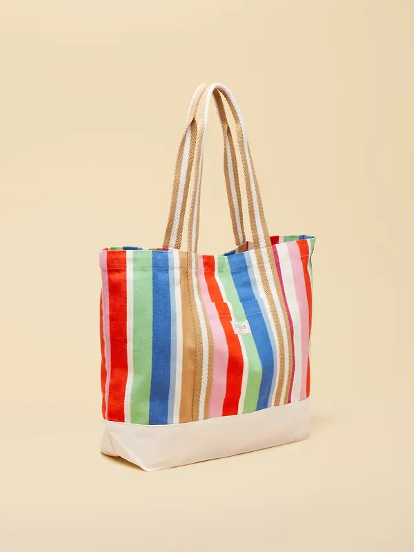 Joules Women's Promenade Canvas Tote Bag - Multi Stripe Image 5