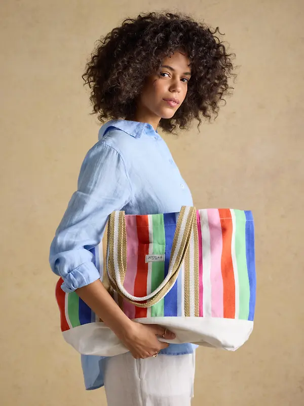 Joules Women's Promenade Canvas Tote Bag - Multi Stripe Image 2