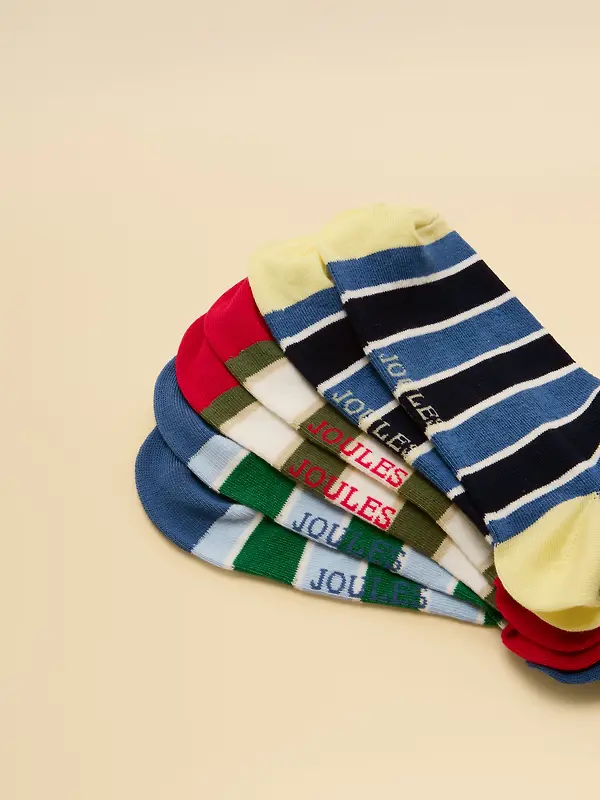 Joules Men's Rilla 5 Pack Trainer Socks - Multi Bright Image 3