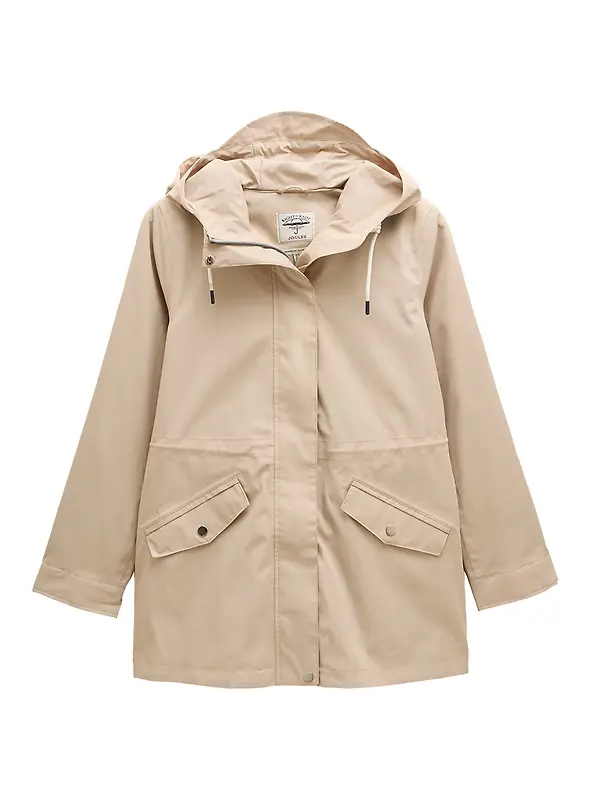 Joules Women's Portwell Waterproof Raincoat - Neutral Image 1