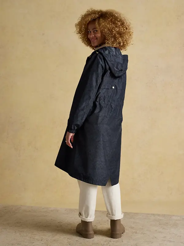 Joules Women's Holkham Waterproof Packable Raincoat - Navy Floral Tonal Image 3
