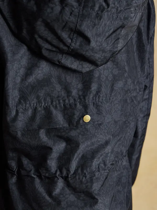 Joules Women's Holkham Waterproof Packable Raincoat - Navy Floral Tonal Image 8