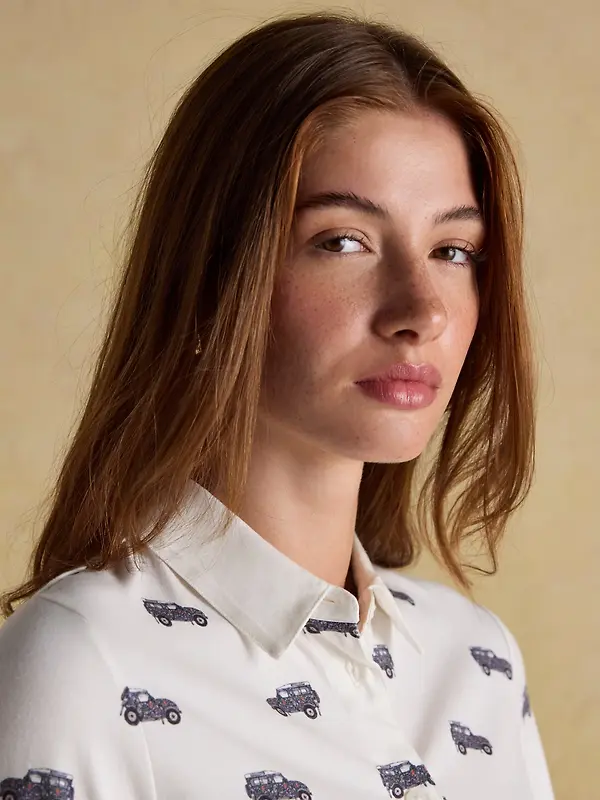 Joules Women's Eleanor Tomlinson Jersey Shirt - Cream 4X4 Image 4