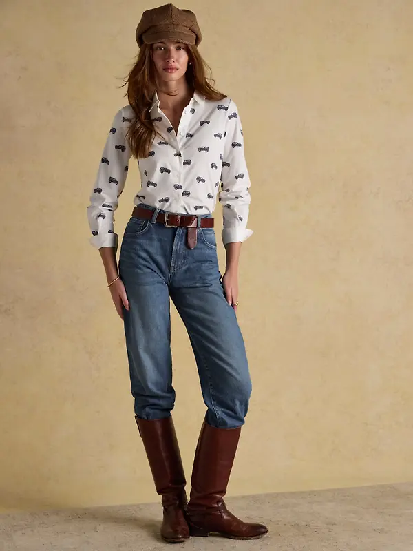Joules Women's Eleanor Tomlinson Jersey Shirt - Cream 4X4 Image 7