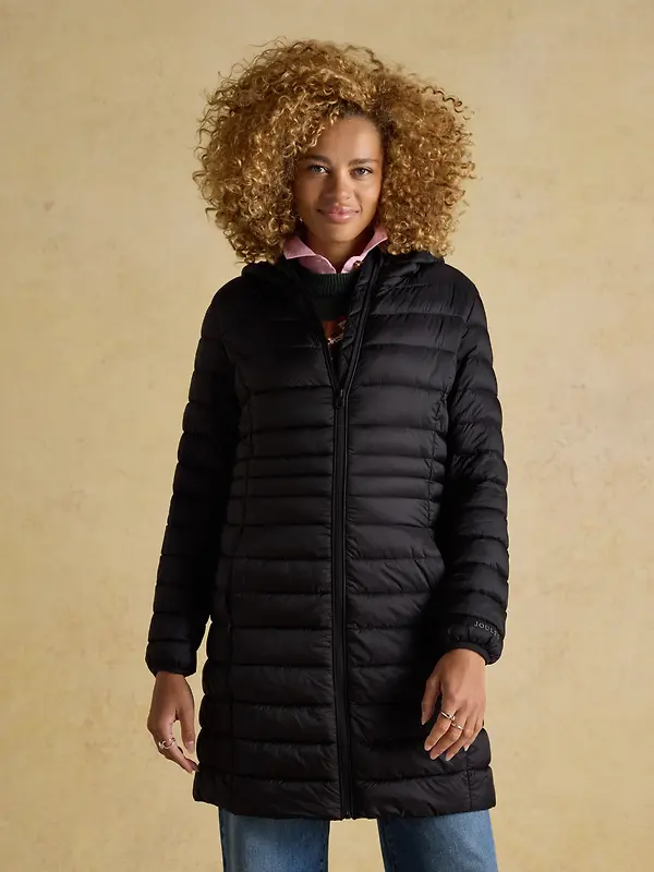 Joules Women's Kenley Long Showerproof Padded Coat - Black Image 2