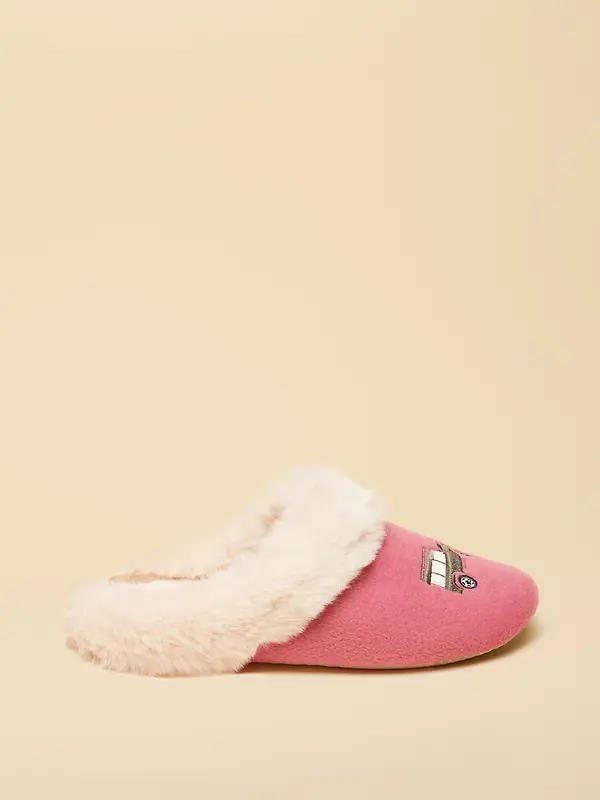 Joules Women's Slippet Luxe Embroidered Slippers - Pink/Cream 4x4 Image 3