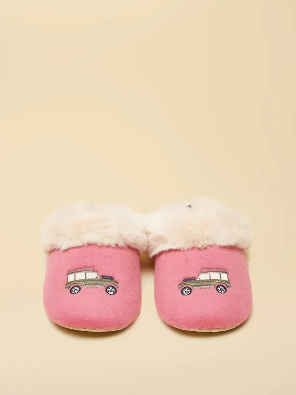 Joules Women's Slippet Luxe Embroidered Slippers - Pink/Cream 4x4 Image 4