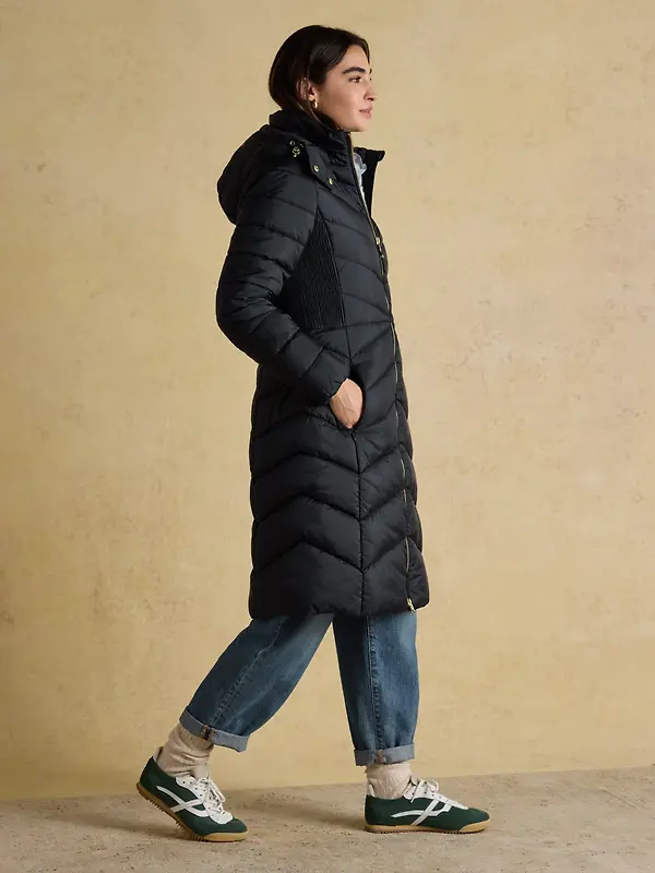 Joules Women's Pembury Showerproof Longline Hooded Coat - Navy Image 5