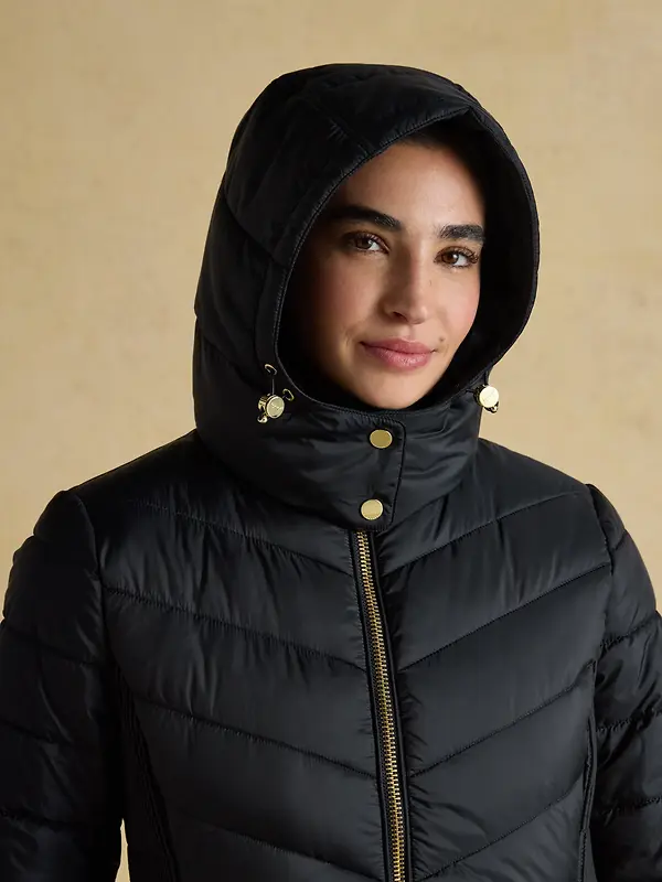 Joules Women's Pembury Showerproof Longline Hooded Coat - Navy Image 6