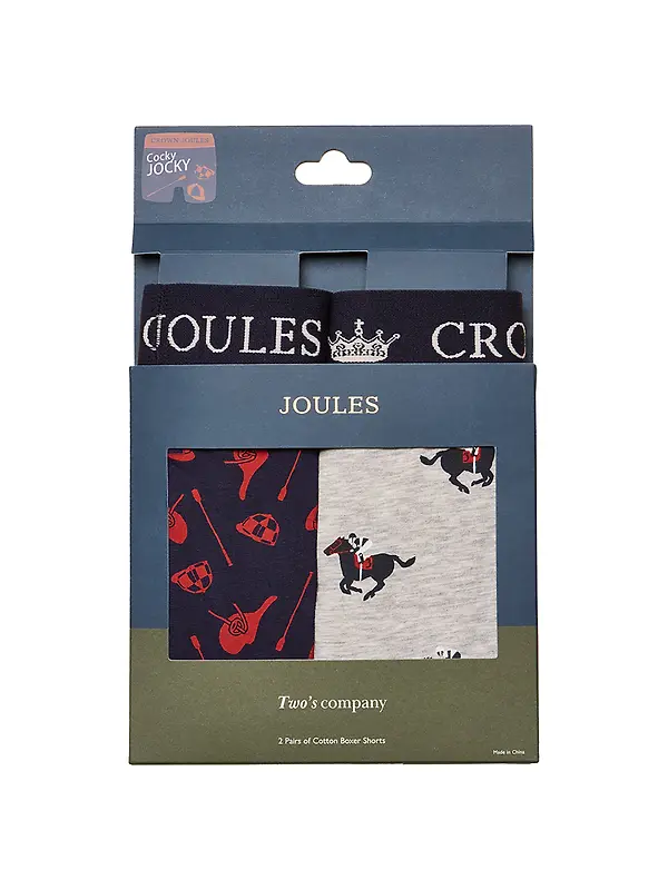 Product image of Joules Men's Crown Joules Boxer Briefs 2 Pack - Grey/Navy