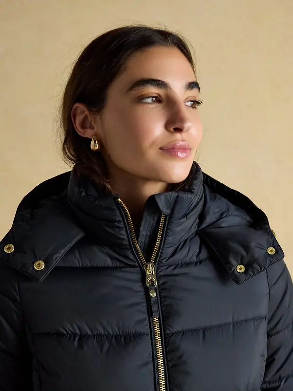Joules Women's Hadlow Short Showerproof Padded Coat - Navy Image 8