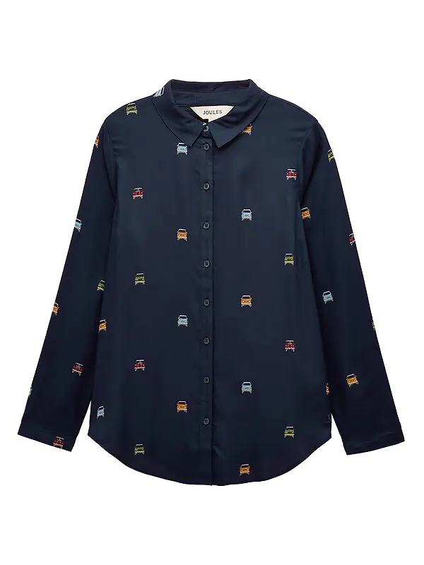 Joules Women's Elvina 4x4 Print Shirt - Navy Image 1