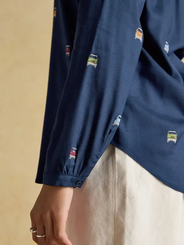 Joules Women's Elvina 4x4 Print Shirt - Navy Image 6