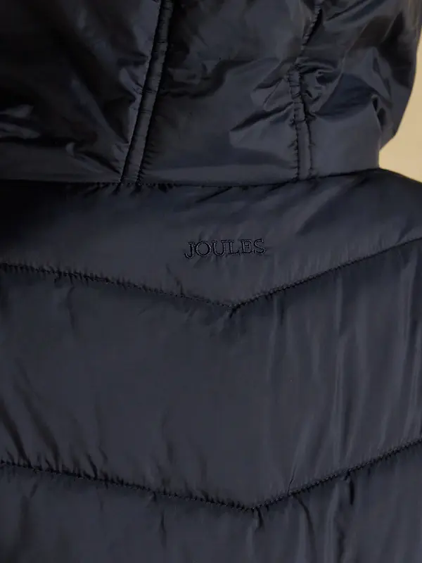 Joules Women's Moorsdale Mid Length Showerproof Padded Coat with Hood - Navy Image 11