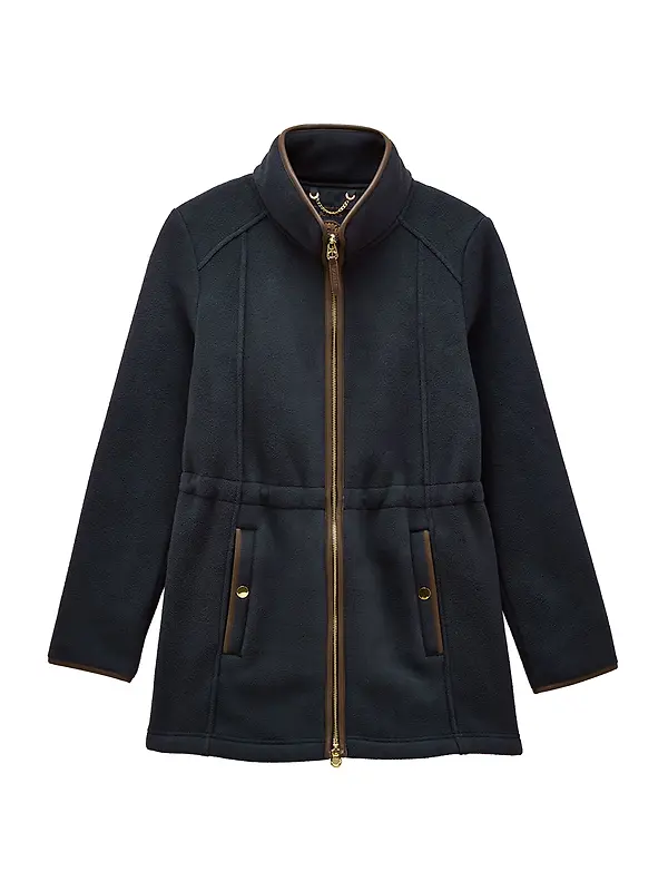 Joules Women's Heritage Longline Zip Up Polar Fleece - Navy Image 1