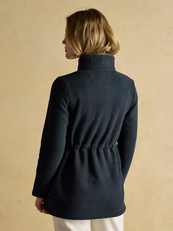 Joules Women's Heritage Longline Zip Up Polar Fleece - Navy Image 3