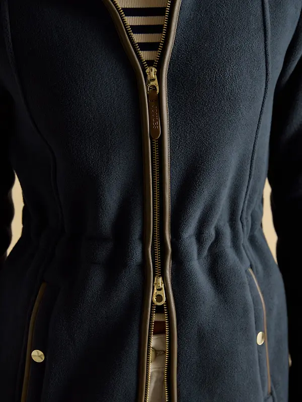 Joules Women's Heritage Longline Zip Up Polar Fleece - Navy Image 9