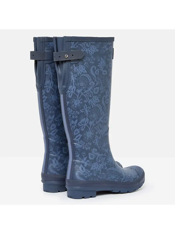 Joules Women's Printed Adjustable Tall Wellies - Navy Image 3