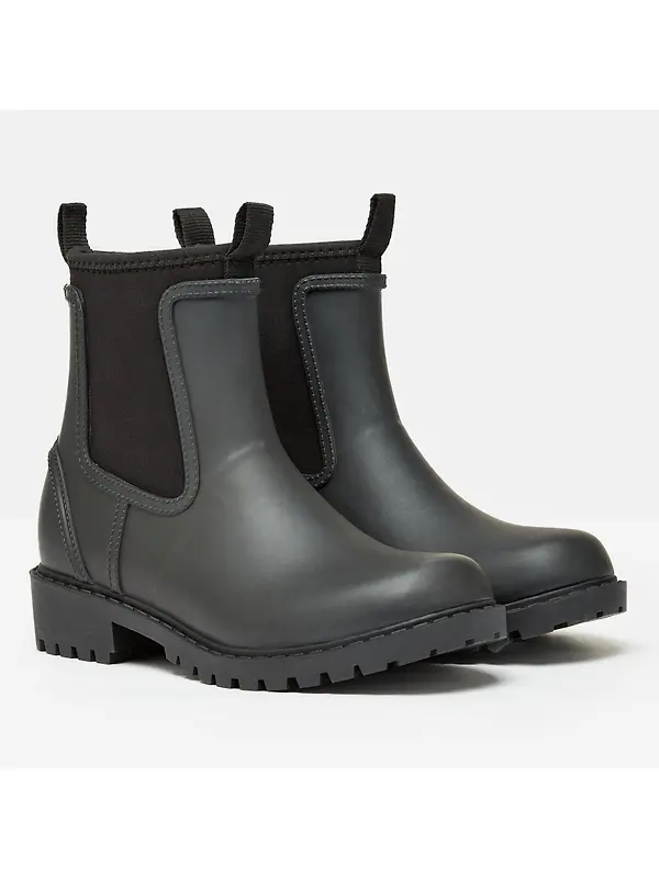 Joules Women's Oakfield Short Neoprene-Lined Wellies - Black Image 2