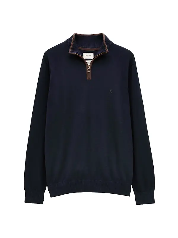 Joules Men's Hillside Quarter Zip Knit Jumper - Navy Image 1