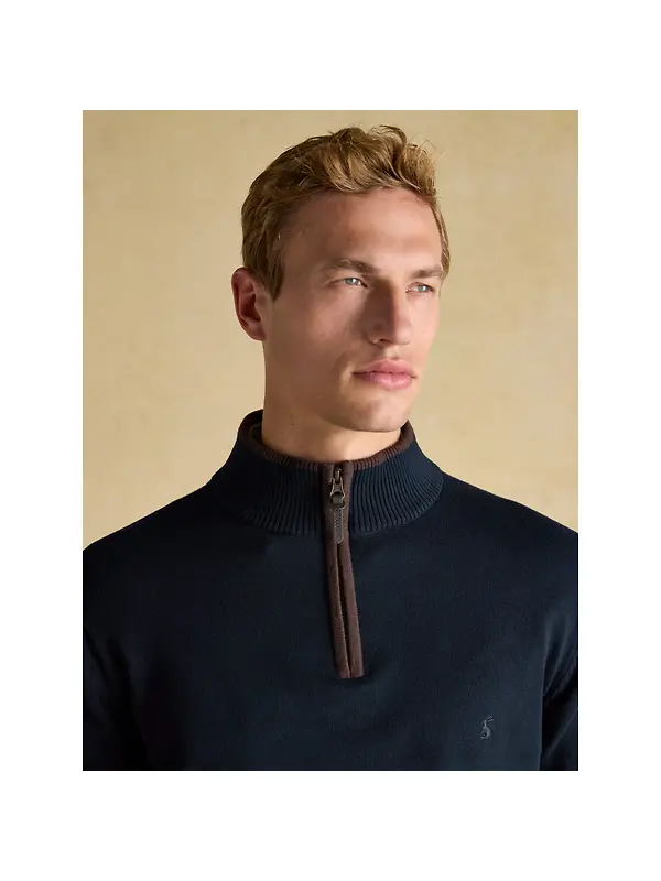 Joules Men's Hillside Quarter Zip Knit Jumper - Navy Image 3