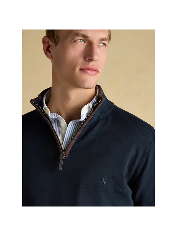 Joules Men's Hillside Quarter Zip Knit Jumper - Navy Image 4