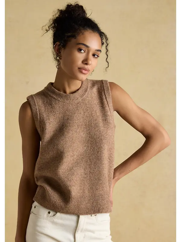 Joules Women's Holly Knitted Vest - Tan Brown Image 2