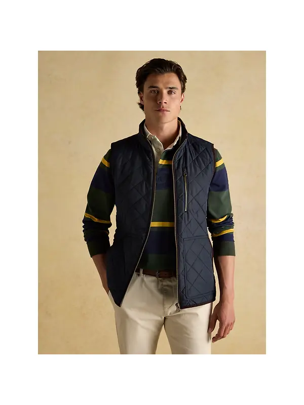 Joules Men's Maynard Diamond Quilted Gilet - Navy Image 5