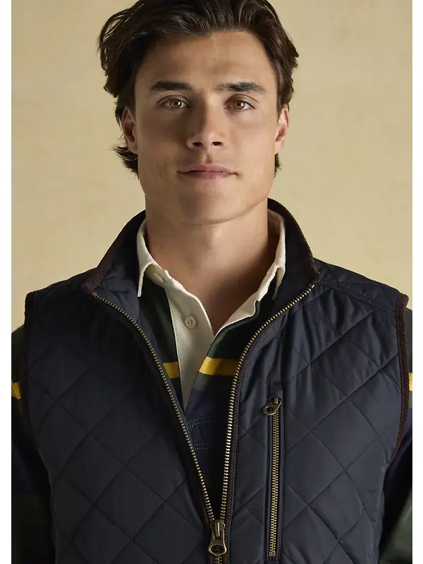 Joules Men's Maynard Diamond Quilted Gilet - Navy Image 10