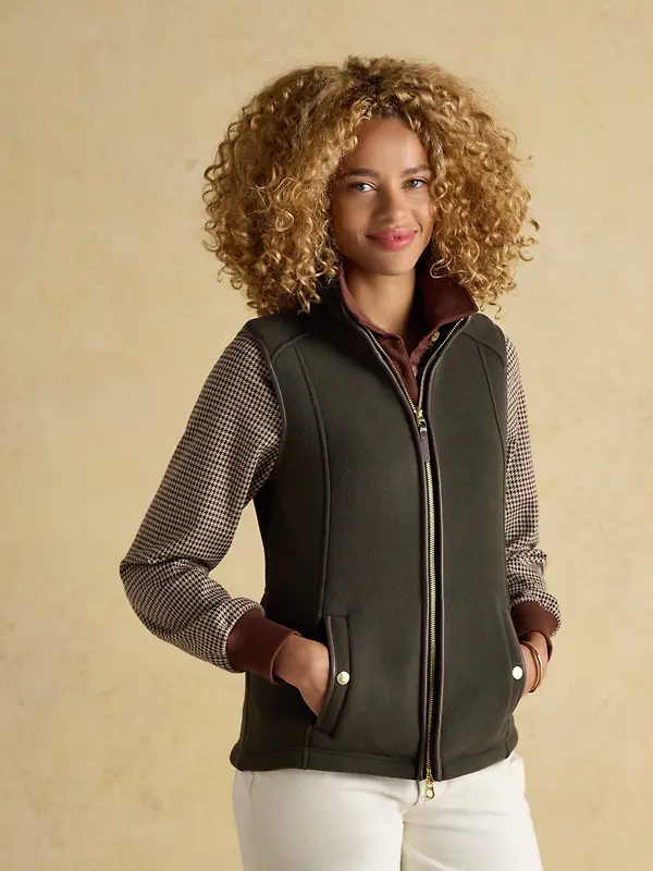 Joules Women's Heritage Fleece Gilet - Khaki Image 2