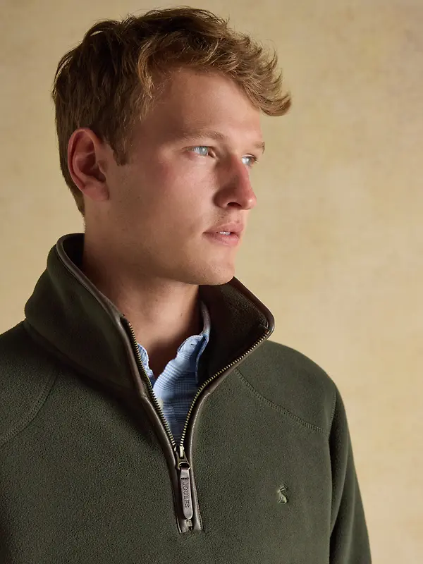 Joules Men's Heritage Quarter Zip Fleece - Dark Green Image 4