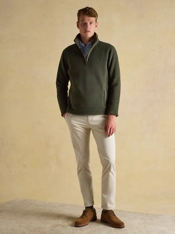 Joules Men's Heritage Quarter Zip Fleece - Dark Green Image 6