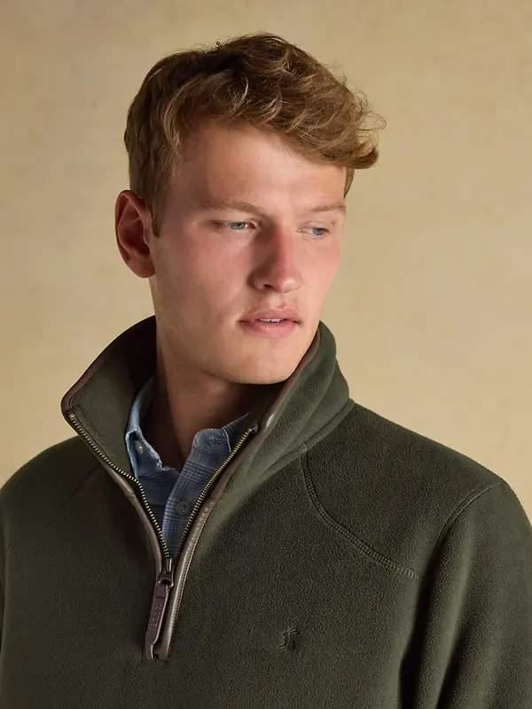 Joules Men's Heritage Quarter Zip Fleece - Dark Green Image 7