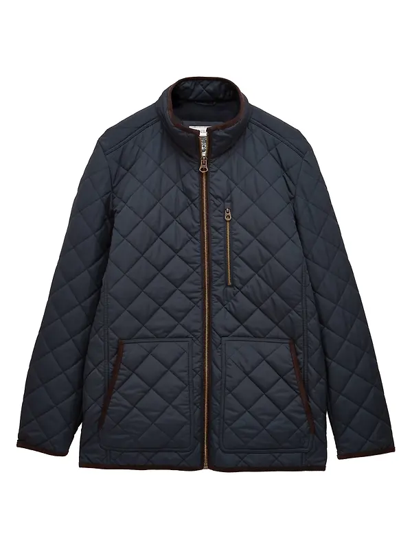 Joules Men's Maynard Diamond Quilted Jacket - Navy Image 1