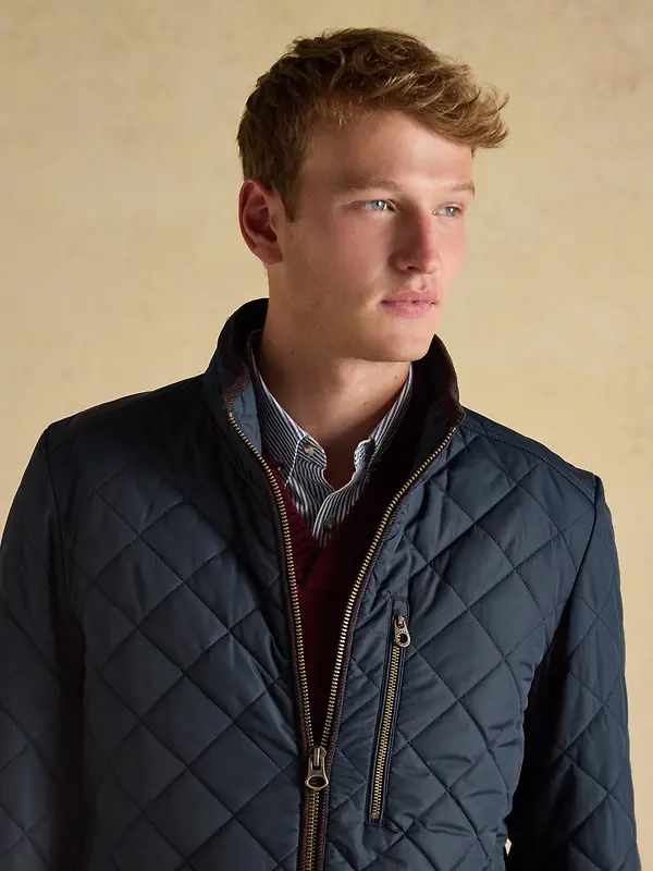 Joules Men's Maynard Diamond Quilted Jacket - Navy Image 4