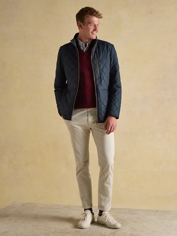 Joules Men's Maynard Diamond Quilted Jacket - Navy Image 6