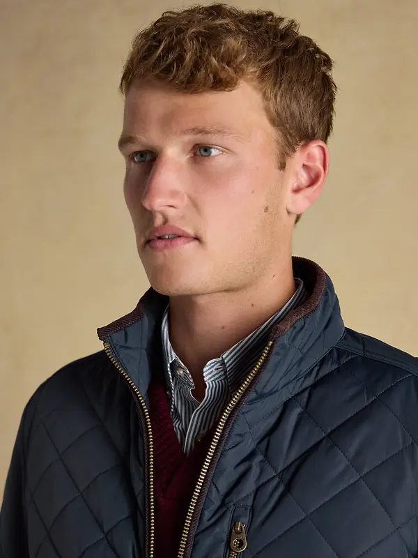 Joules Men's Maynard Diamond Quilted Jacket - Navy Image 7