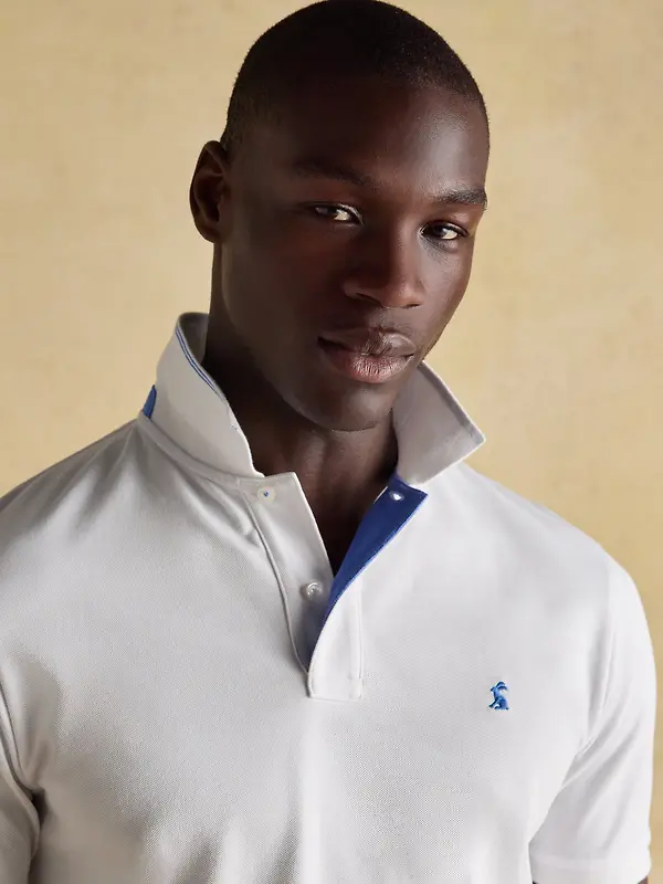 Joules Men's Woody Cotton Pique Polo Shirt - White Image 6