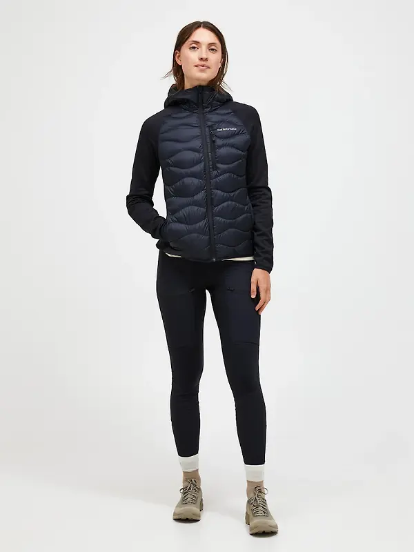 Peak Performance Women's Helium Hybrid Down Hooded Jacket - Black Image 3
