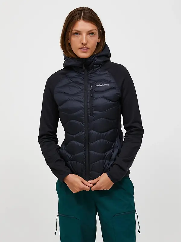 Peak Performance Women's Helium Hybrid Down Hooded Jacket - Black Image 2