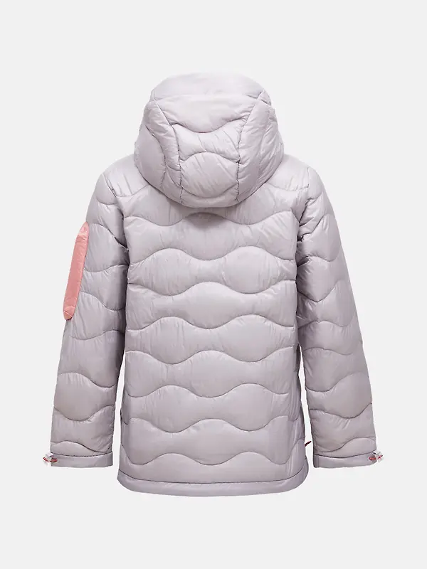 Peak Performance Women's Helium Utility Down Hooded Jacket - Misty Lavender/Canary Lime Image 2