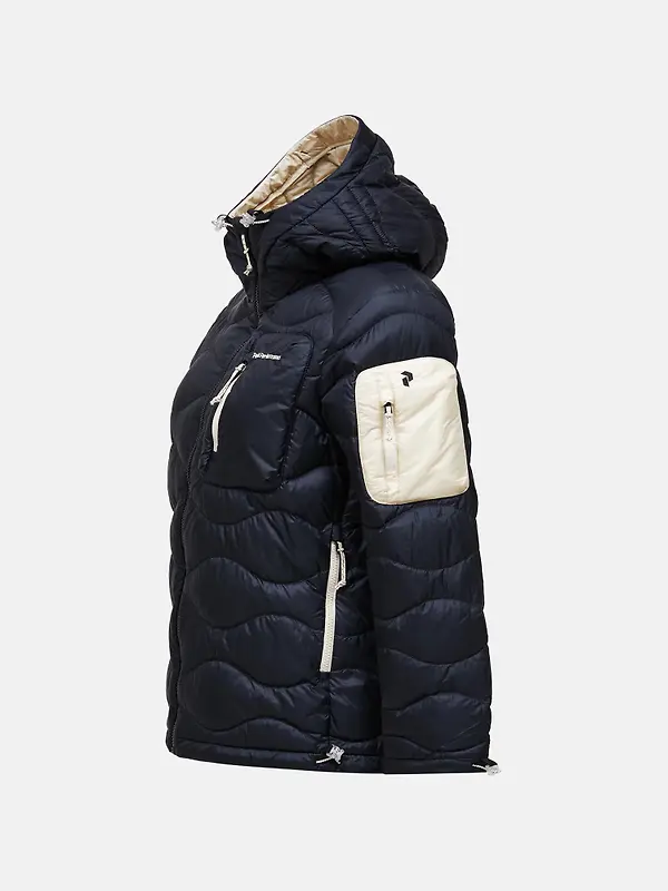 Peak Performance Women's Helium Utility Down Hooded Jacket - Black/Sand Fog Image 8
