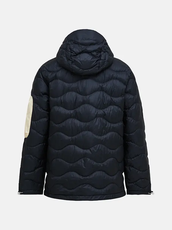 Peak Performance Men's Helium Utility Down Hooded Jacket - Black/Sand Fog Image 2