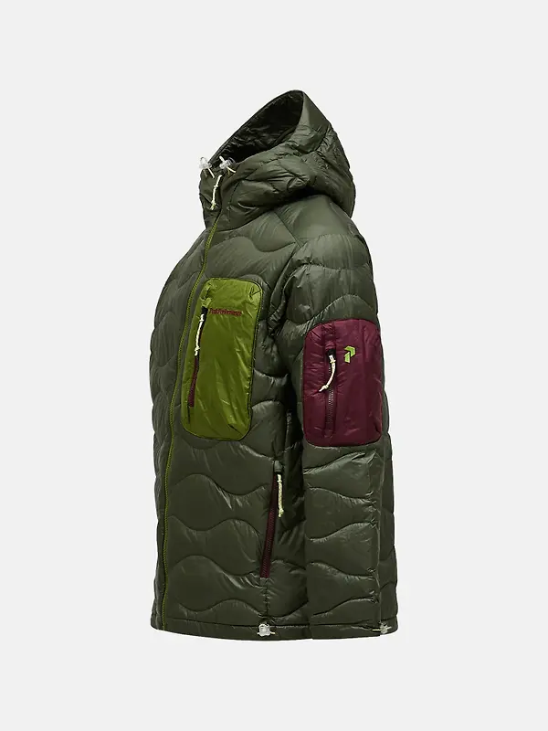 Peak Performance Men's Helium Utility Down Hooded Jacket - Pine Needle/Mosswood Image 7