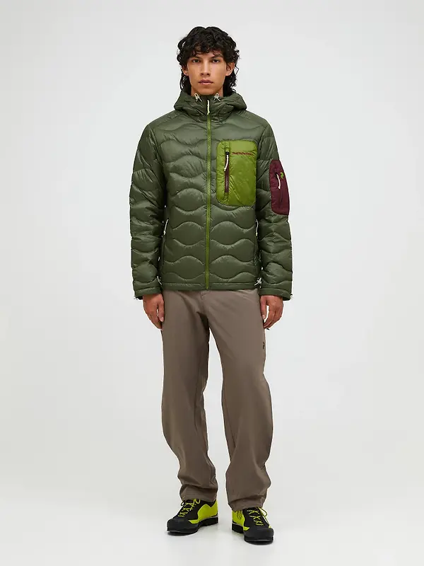 Peak Performance Men's Helium Utility Down Hooded Jacket - Pine Needle/Mosswood Image 3
